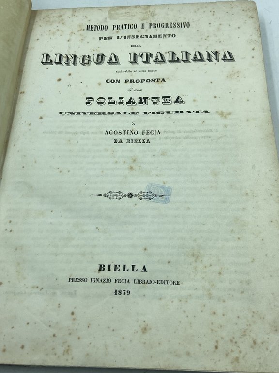 METODO PRATICO E PROGRESSIVO PER L'INSEGNAMENTO DELLA LINGUA ITALIANA applicabile …