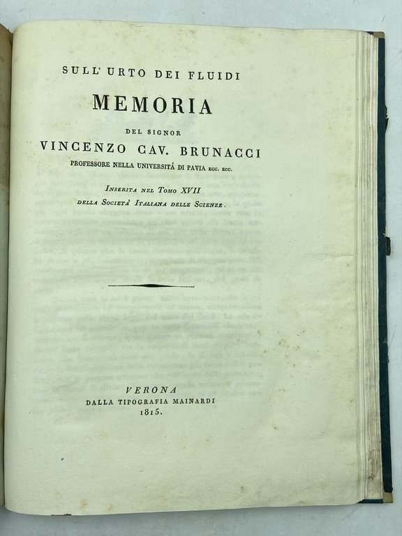 MISCELLANEA DI 4 MEMORIE SCIENTIFICHE DI VINCENZO BRUNACCI: 1. QUALE …