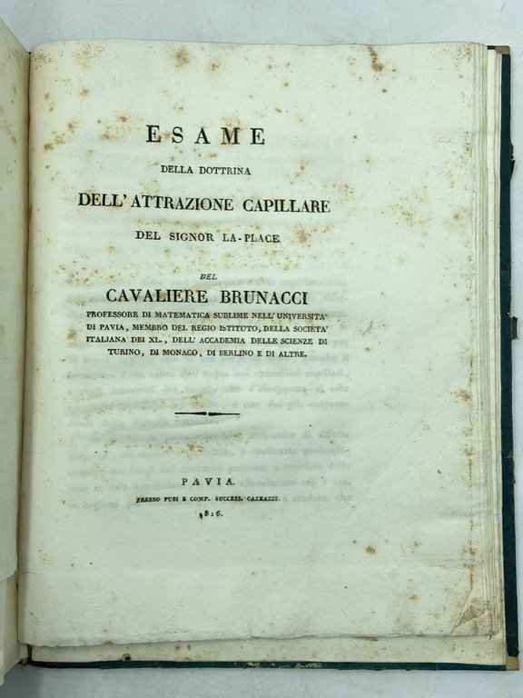 MISCELLANEA DI 4 MEMORIE SCIENTIFICHE DI VINCENZO BRUNACCI: 1. QUALE …