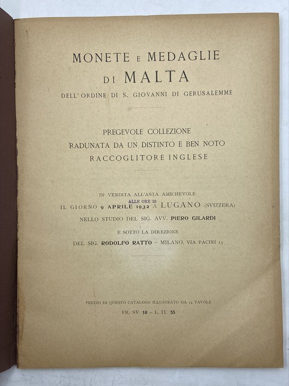 MONETE E MEDAGLIE DI MALTA DELL’ORDINE DI S. GIOVANNI DI …