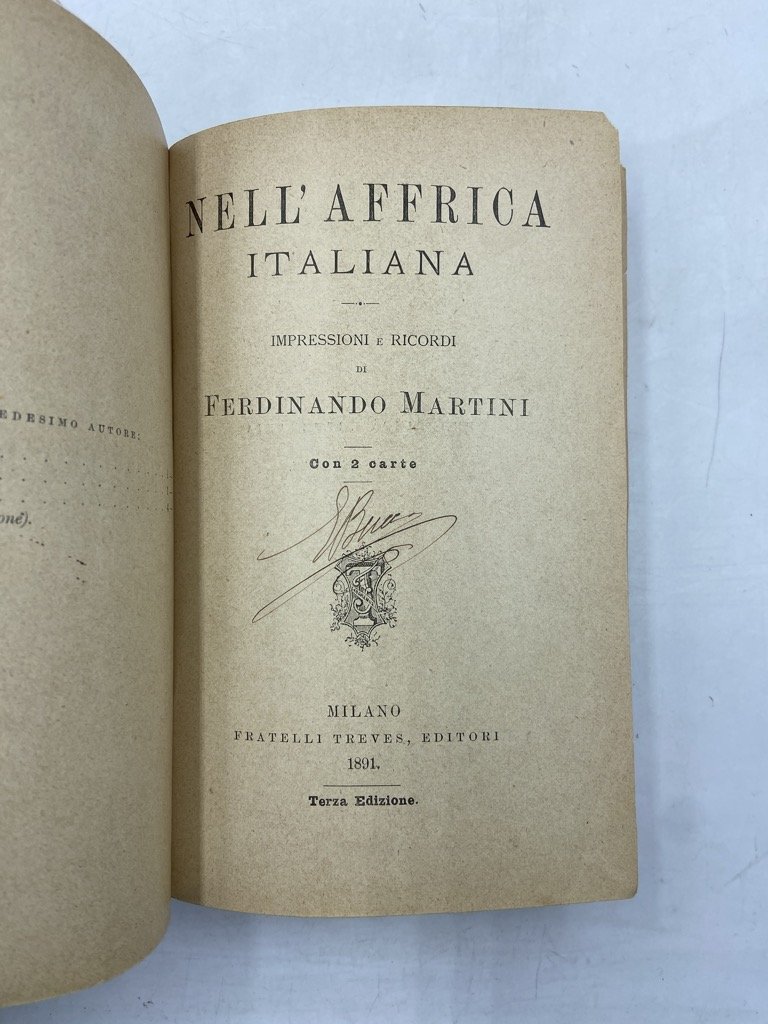 Nell’Affrica Italiana. Impressioni e ricordi di Ferdinando Martini. Terza edizione.