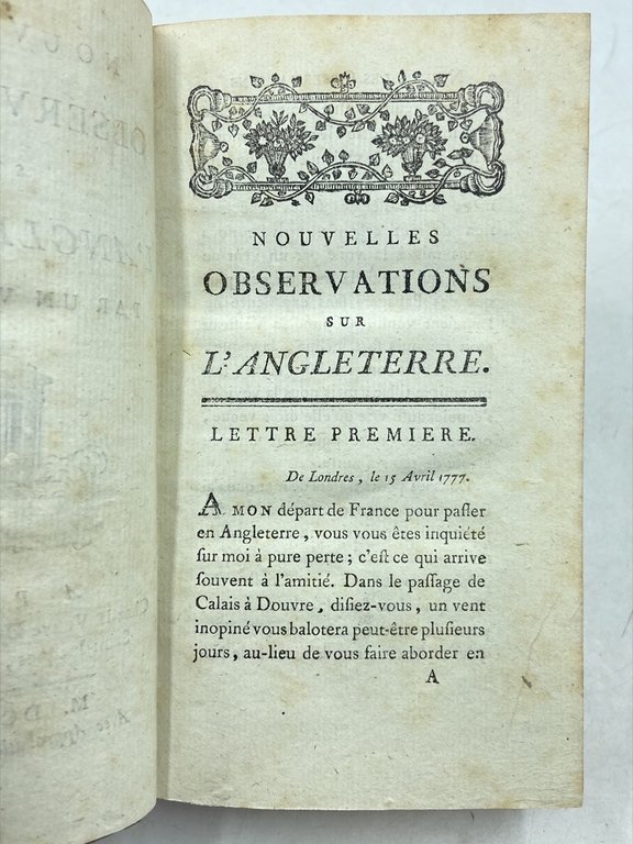 NOUVELLES OBSERVATIONS SUR L'ANGLETERRE, PAR UN VOYAGEUR. A PARIS, CHEZ … | Immagine Gallery 5