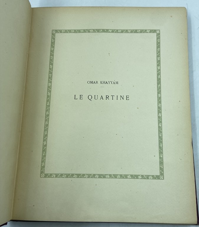 OMAR KHAYYÁM. LE QUARTINE. RIDUZIONE RITMICA DI DIEGO ANGELI DALLA …