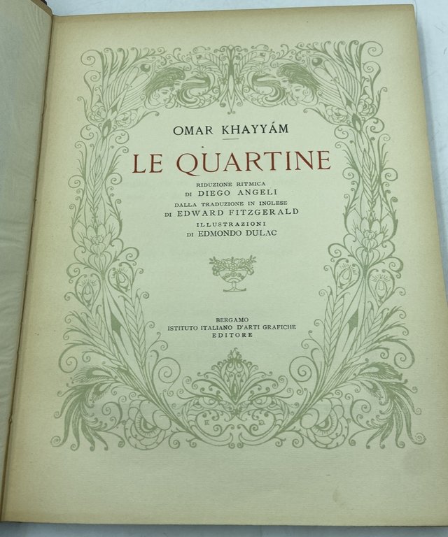 OMAR KHAYYÁM. LE QUARTINE. RIDUZIONE RITMICA DI DIEGO ANGELI DALLA …
