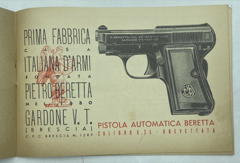 PISTOLA AUTOMATICA BERETTA. CALIBRO 6,35 - CON DOPPIA SICUREZZA - …
