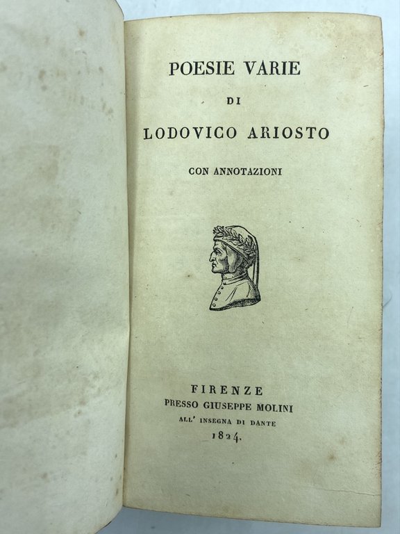 POESIE VARIE DI LODOVICO ARIOSTO CON ANNOTAZIONI. | Immagine Gallery 3