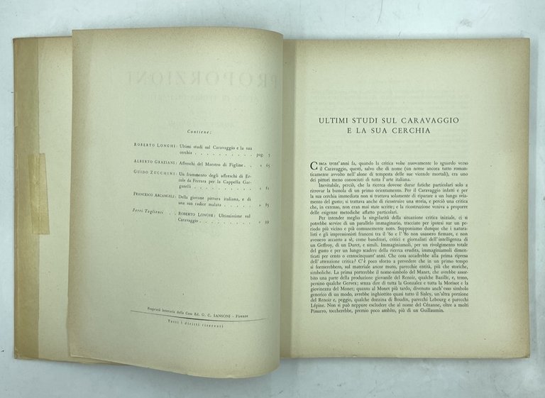 PROPORZIONI. STUDI DI STORIA DELL’ARTE A CURA DI ROBERTO LONGHI. … | Immagine Gallery 3