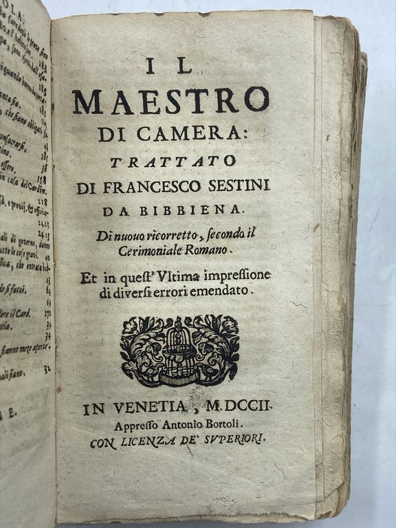 RELATIONE DELLA CORTE DI ROMA, E de’ Riti da osservarsi …