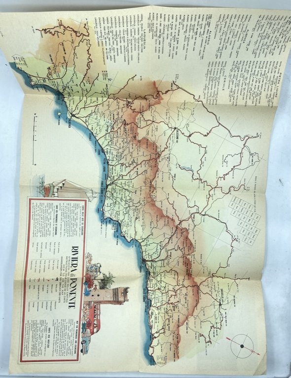 RIVIERA DI PONENTE. Carta delle gite automobilistiche. (pieghevole turistico)