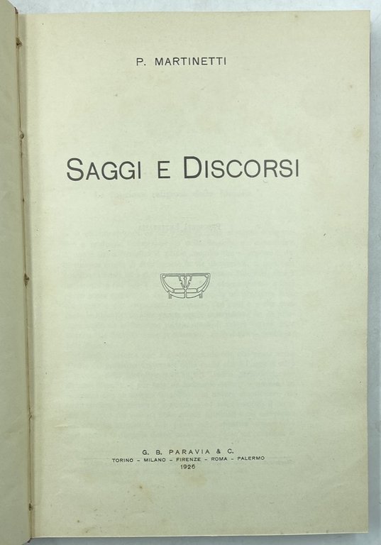 SAGGI E DISCORSI.