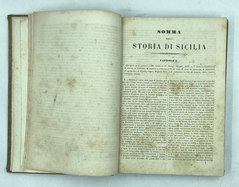 SOMMA DELLA STORIA DI SICILIA DI NICCOLÒ PALMERI. VOLUME UNICO.