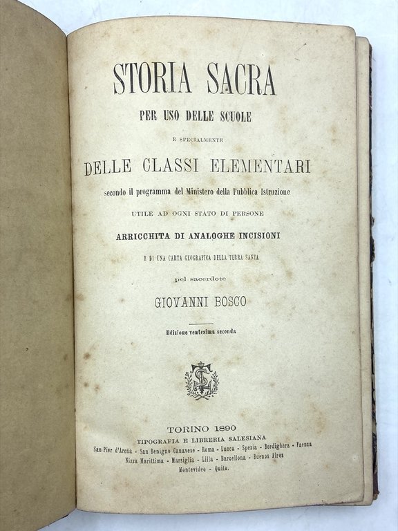 STORIA SACRA PER USO DELLE SCUOLE E SPECIALMENTE DELLE CLASSI …