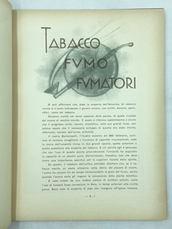 TABACCHI ITALIANI. CATALOGO 1934.