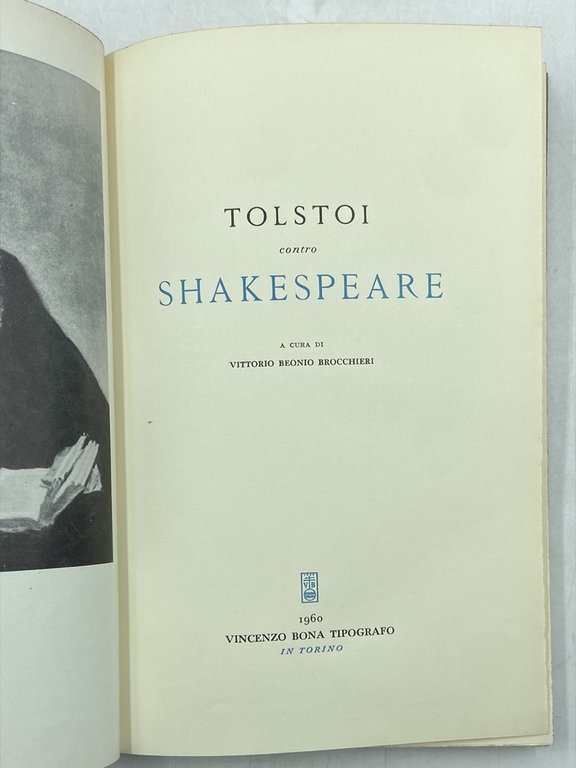 TOLSTOI CONTRO SHAKESPEARE. [Capodanno Bona 1960] | Immagine Gallery 3