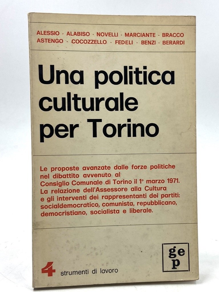 Una politica culturale per Torino.