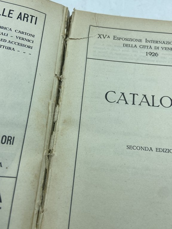 XVa ESPOSIZIONE BIENNALE INTERNAZIONALE D’ARTE, 1926. CATALOGO. SECONDA EDIZIONE.