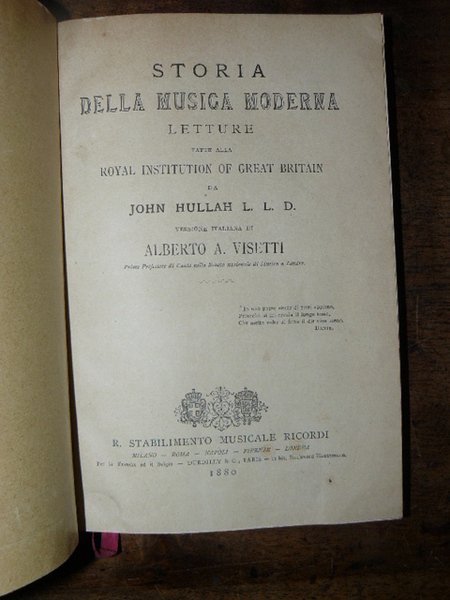 Storia della musica moderna. Letture fatte alla Royal Institution of …
