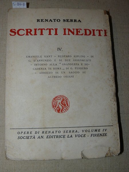 Scritti inediti. Emanuele Kant - Rudyard Kipling - Di G. …