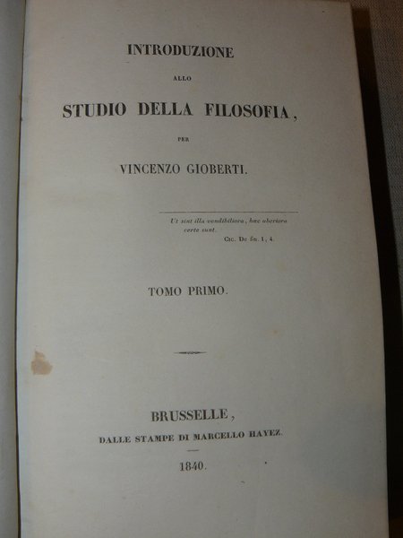 Introduzione allo studio della filosofia .