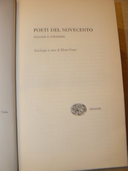 Poeti del Novecento italiani e stranieri. Antologia a cura di …