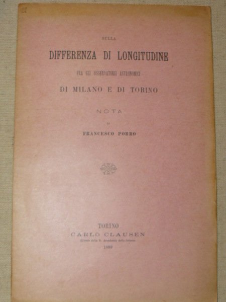 Sulla differenza di longitudine fra gli osservatori astronomici di Milano …