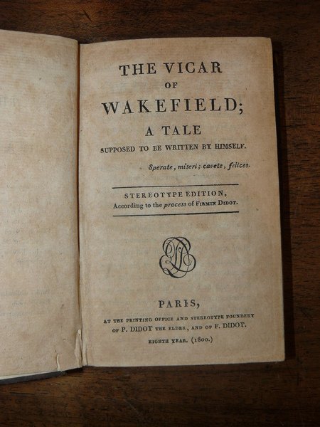 The Vicar of Wakefield. A tale supposed to be written …