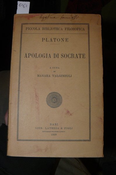 Apologia di Socrate. A cura di Manara Valgimigli