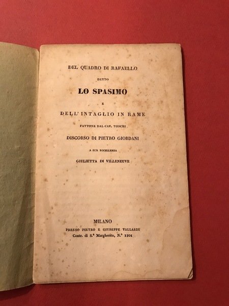Del quadro di Raffaello detto lo Spasmo e dell'intaglio in … | Immagine Gallery 1