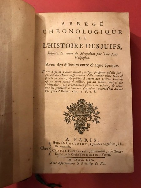 Abrégé chronologique de l'histoire des Juifs, jusq'à la ruine de …