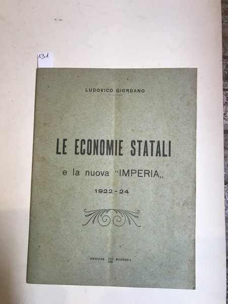 Le economie statali e la nuova 'Imperia' 1922-24