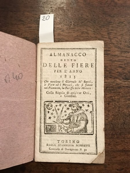 Almanacco detto delle fiere per l'anno 1815 che contiene il …