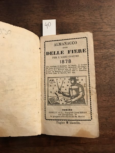 Almanacco detto delle fiere per l'anno 1878 che contiene il …