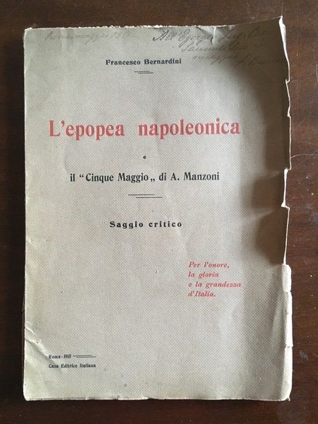 L'epopea napoleonica e il 'Cinque Maggio' di A. Manzoni. Saggio …