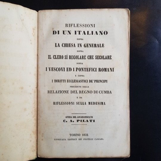 Riflessioni di un italiano sopra la chiesa in generale sopra …