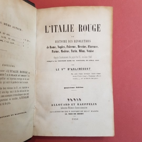L'Italie rouge ou histoire des révolutions de Rome, Naples, Palerme, …
