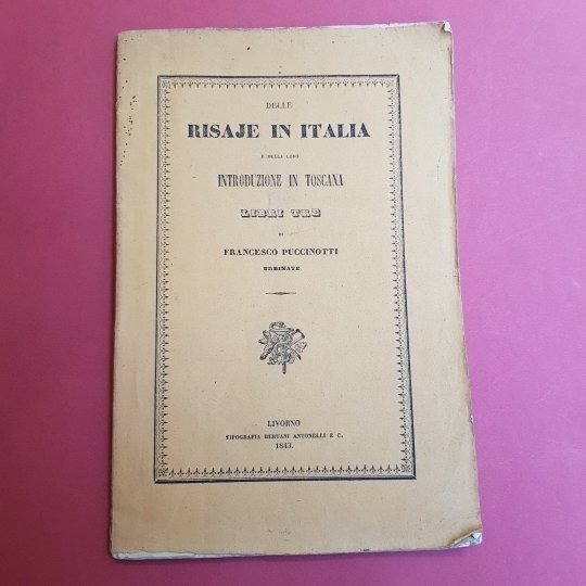 Delle risaje in Italia e della loro introduzione in Toscano. …
