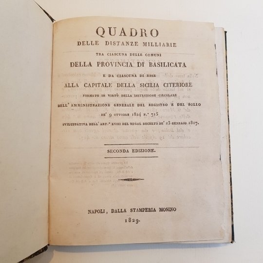 Quadro delle distanze milliarie tra ciascuna delle comuni della provincia …