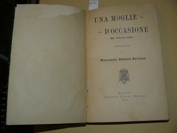 Una moglie d'occasione (My official wife). Romanzo