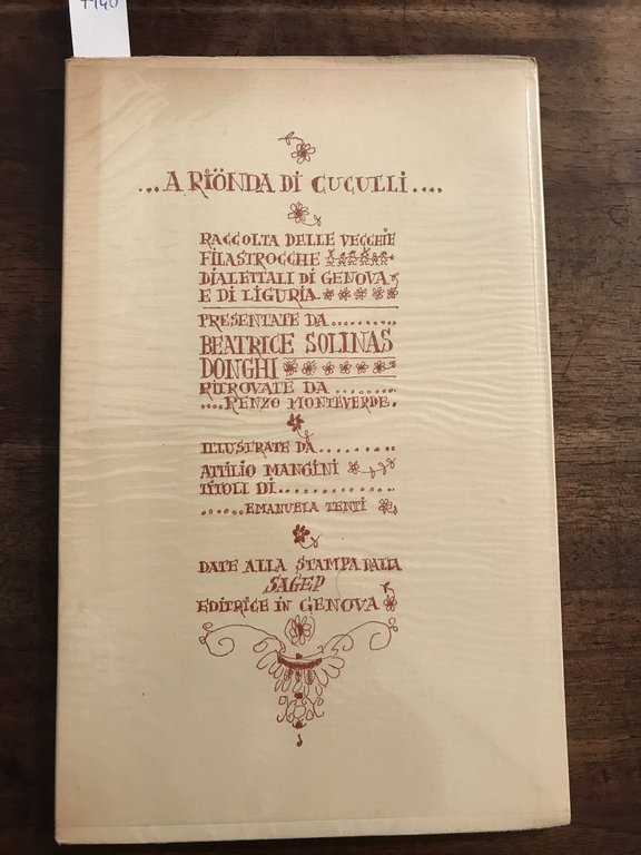 .A rionda di cuculli . raccolta delle veccie filastrocche dialettali …