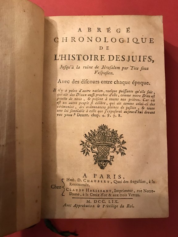 Abrégé chronologique de l'histoire des Juifs, jusq'à la ruine de …