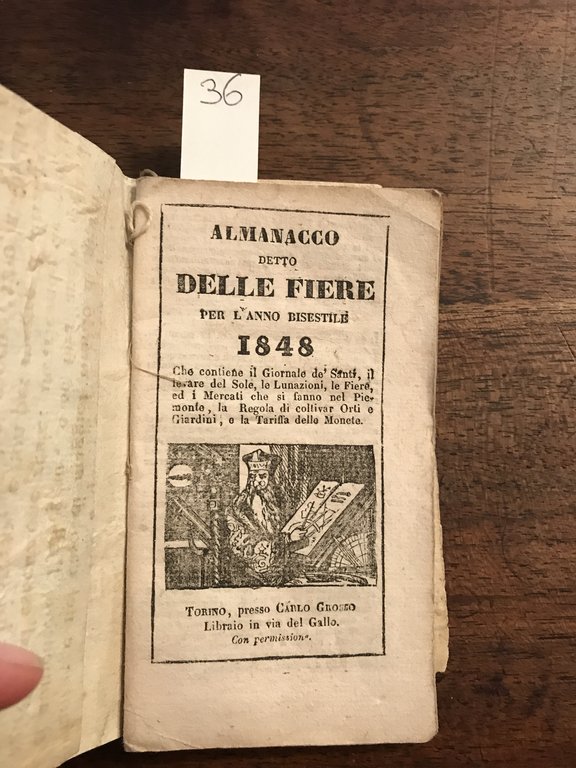 Almanacco detto delle fiere per l'anno bisestile 1848 che contiene …