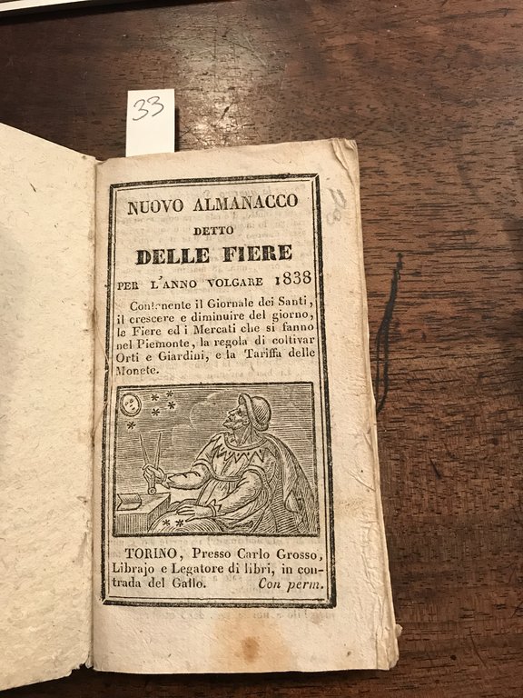 Almanacco detto delle fiere per l'anno volgare 1838 che contiene …