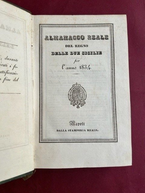 Almanacco Reale del Regno delle Due Sicilie per l'anno 1834