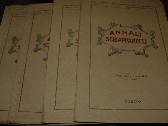 ANNALI SCHIAPPARELLI. CASA FONDATA NEL 1824. RASSEGNA TRIMESTRALE DI TERAPIA …