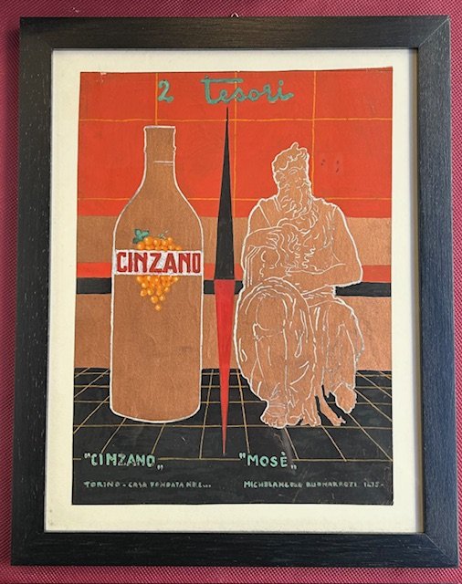 Bozzetto originale pubblicitario della Cinzano.