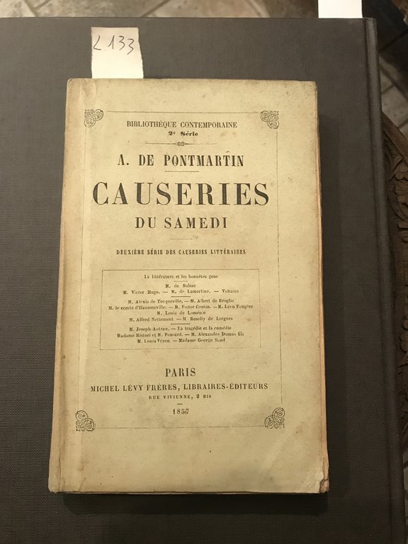 Causeries du samedi. Deuxième série des causeries litteraires.