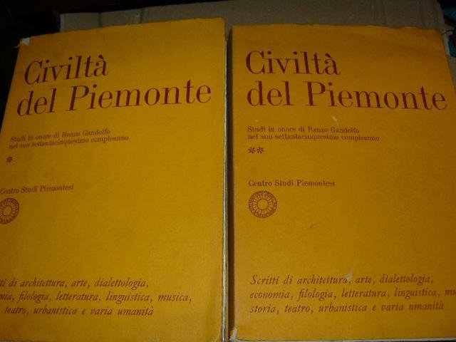 Civiltà del Piemonte. Studi in onore di Renzo Gandolfo nel …