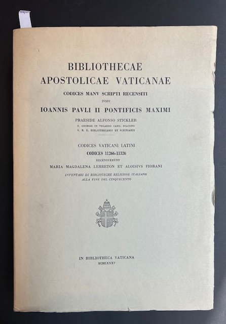 Codices Vaticani latini. Codices 11266-11326 Bibliothecae Apostolicae Vaticanae Codices Manuscripti … | Immagine principale