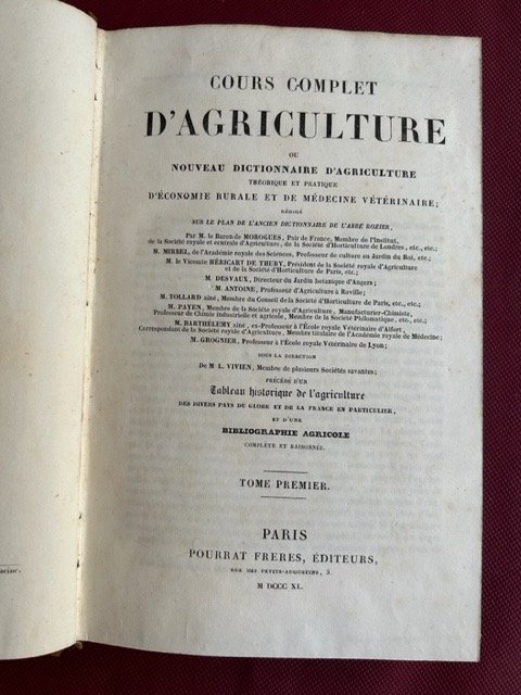 Cours complet d'agriculture ou nouveau dictionnaire d'agriculture theorique et pratique …