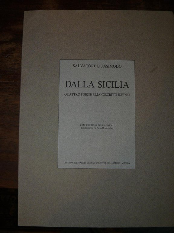 Dalla Sicilia. Quattro poesie e manoscritti inediti. Nota introduttiva di …